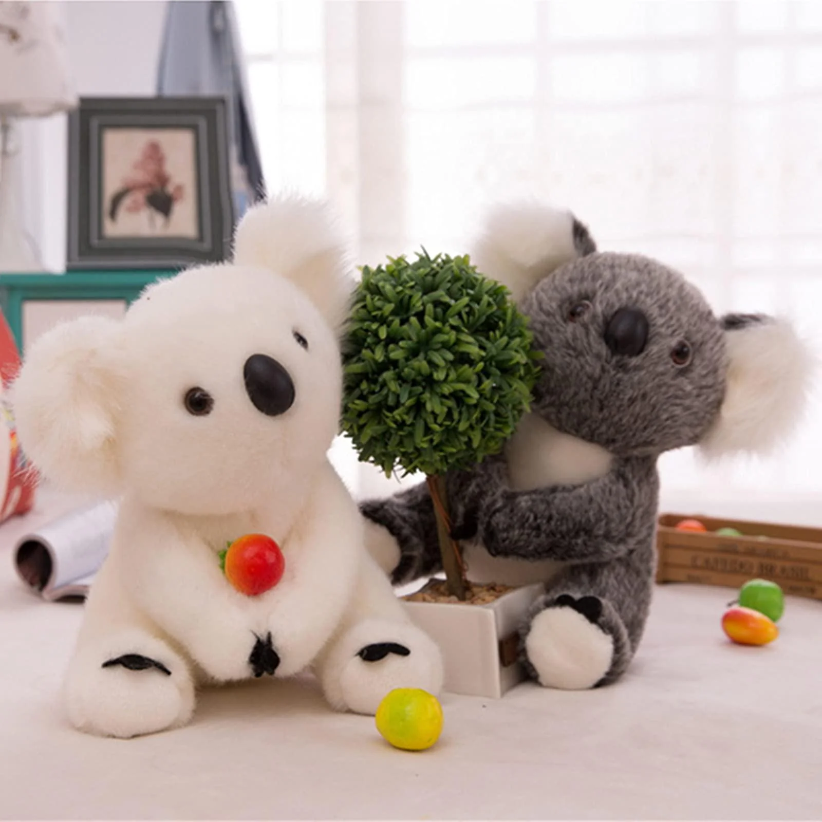 bsvome koala bear stuffed plush animal simulation koala doll toy gift (gray, 11inch)