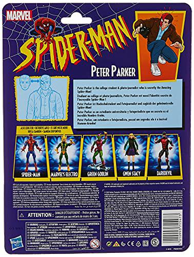 spider-man hasbro marvel legends series 6-inch collectible peter parker action figure toy retro collection