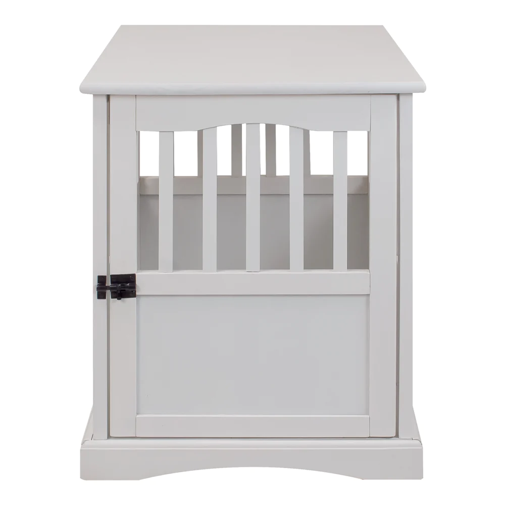 Casual Home Pet Crate End Table-White