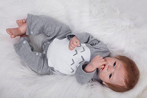 DessDolls 22inch reborn baby dolls boy soft silicone vinyl lifelike toddlers newborn realistic eyes open girls magnetic toys (jacob)