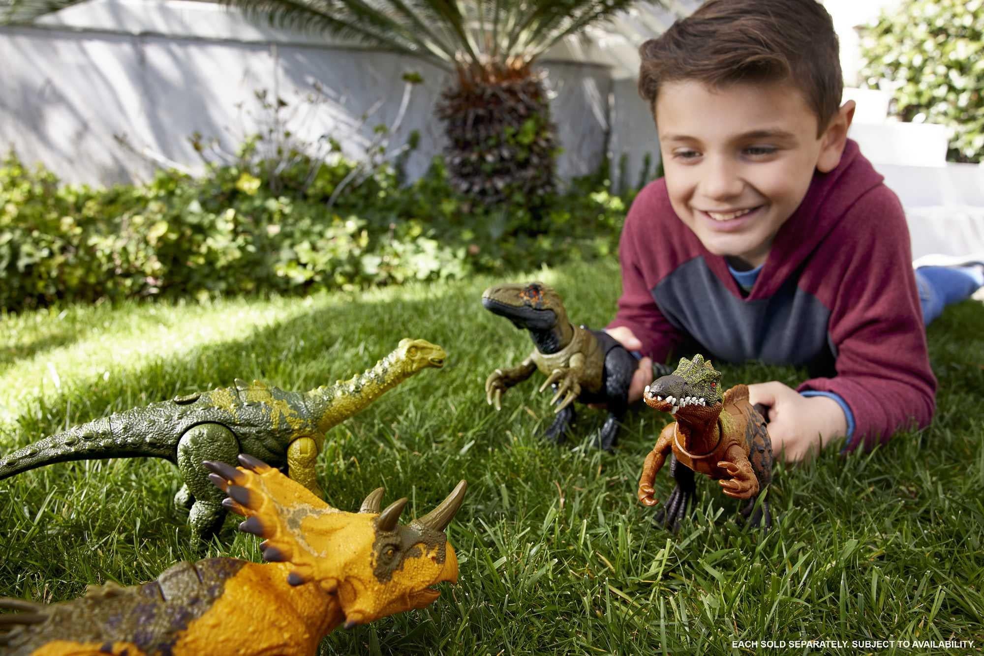 Mattel jurassic world dinosaur toy nigersaurus with roar sound &a; attack action, wild roar posable figure, physical &a; connected digit