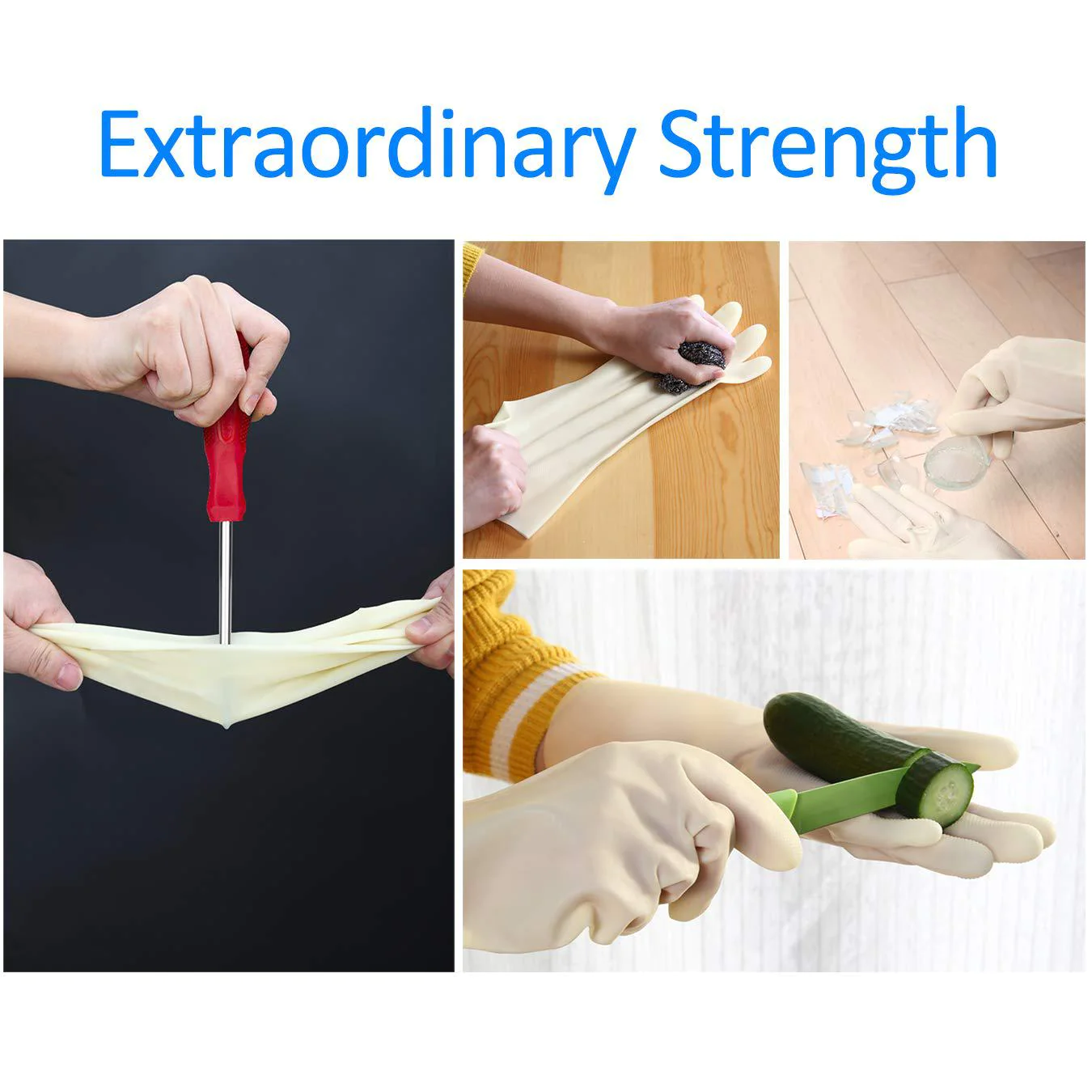 boomjoy nitrile cleaning gloves, heavy duty dishwashing gloves, reusable medium gloves for kitchen, bathroom, gardening, work