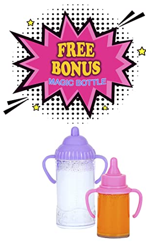 fash n kolor Doll Stroller with Basket - My First Baby Doll Umbrella Stroller - Pink Polka Dot Foldable Doll Pram Baby Doll Acce