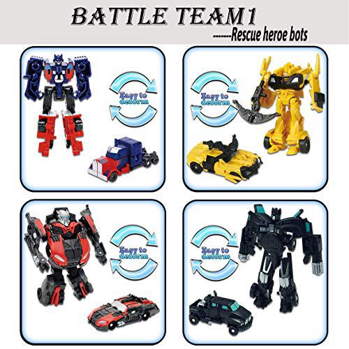 FULIM 8 pcs mini car robot toys, 3.5-inch small hero action figures, birthday favors toys for kids age 5 and up.