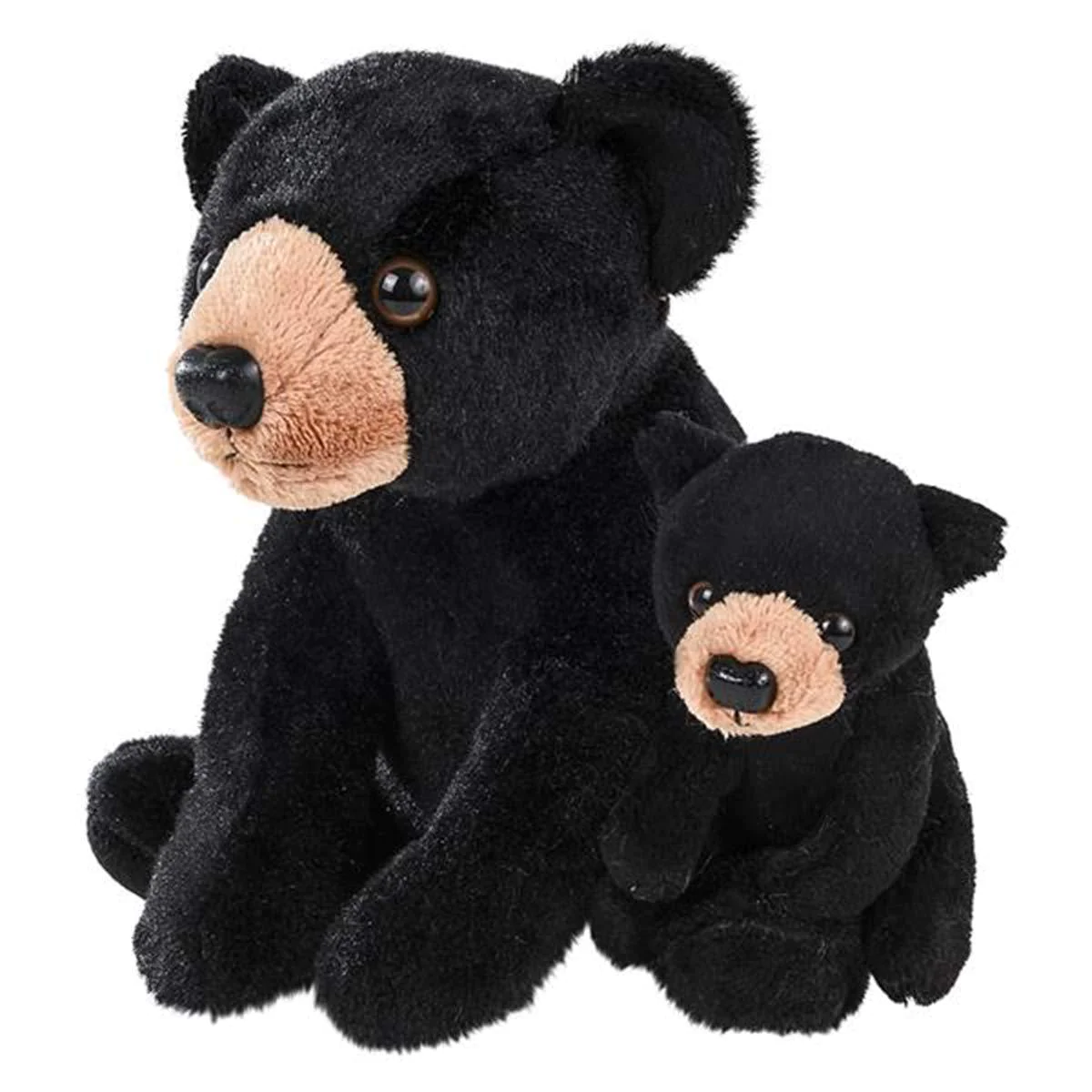 Forest &a; Twelfth mom and baby mini black bear stuffed animals for boys and girls, safari baby shower decorations, nursery decor, zoo animals f