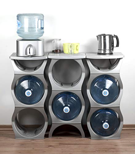 Bariboo Stackable Water Bottle Storage Rack Best Water Jugs 5 Gallon Organizer. Jug Holder for Kitchen, Cabinet and Office Organizing. R