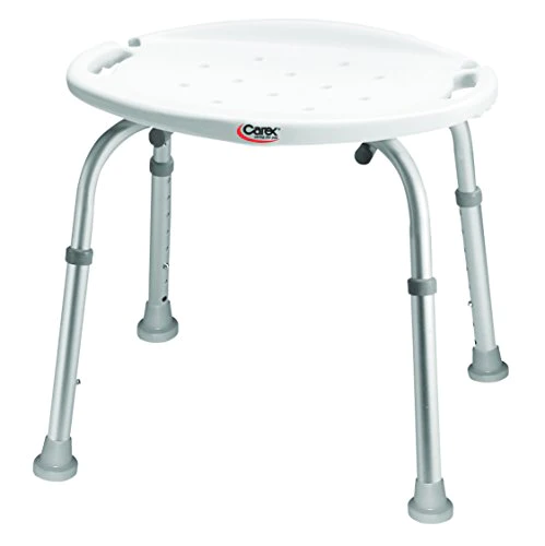Carex Health Brands Carex Adjustable Bath and Shower Seat – Shower Stool - Aluminum Bath Seat - Shower Chair with Handle