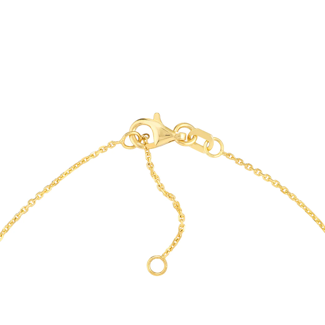 Jewelryweb 14k Yellow Gold 0.10 Dwt Solitaire Dangle Diamond Adjustable Anklet Bracelet - 10 Inch