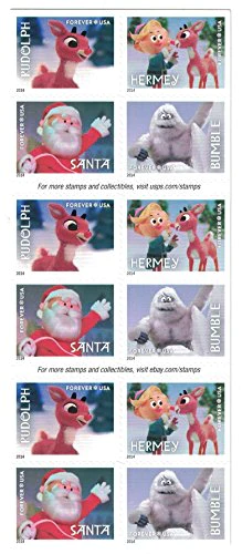 USPS Rudolph the Red-Nosed Reindeer USPS Forever Stamps, Book of 20