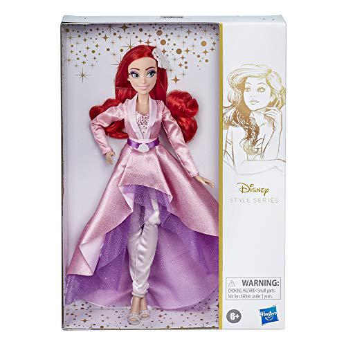 disney princess style series 07 ariel, fashion doll in modern style with earrings and shoes, collectable doll, toy for girls