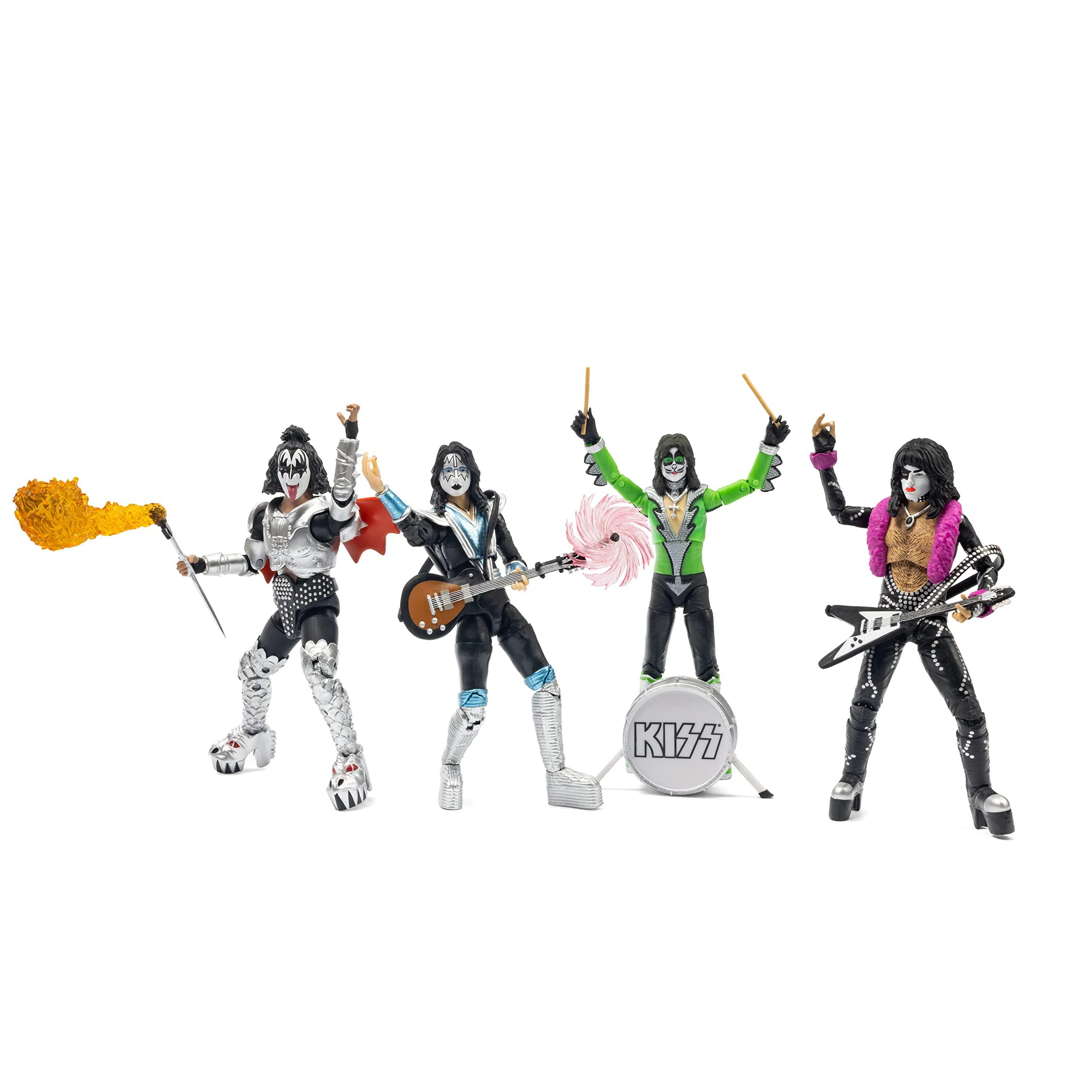 the loyal subjects kiss signature colors bst axn 5-inch action figure 4-pack with accessories