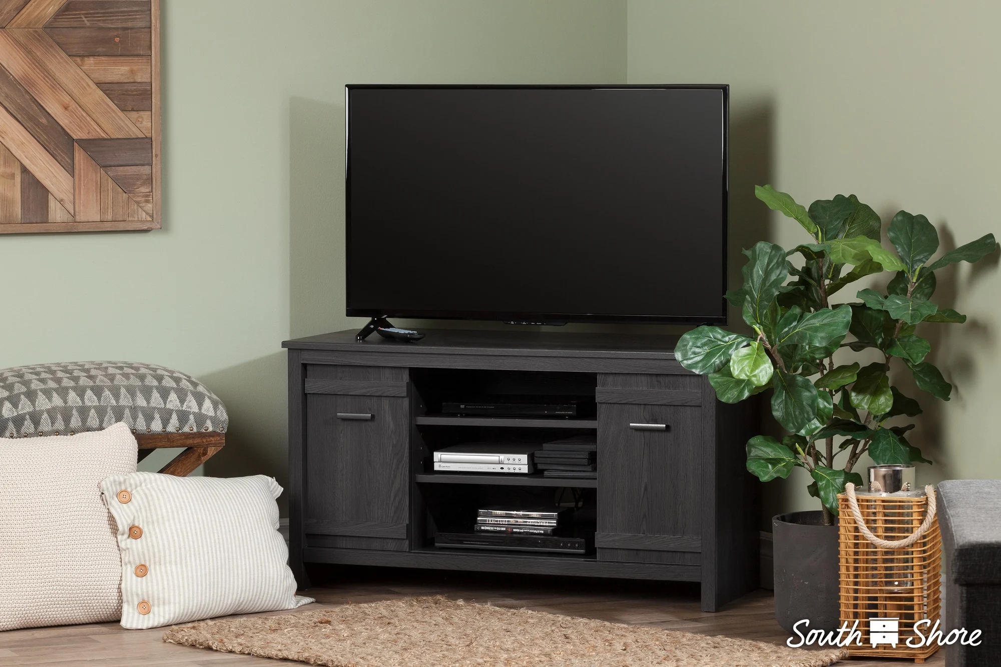 South Shore Exhibit Corner TV Stand, for TVs up to 42&s;&s;, Gray Oak
