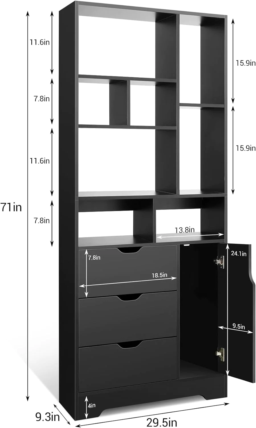 SEJOV White Bookshelf,71