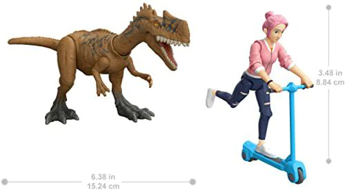 Jurassic World Toys jurassic world human &a; dino pack brooklynn &a; monolophosaurus camp cretaceous collectable action figures &a; scooter, movable jo