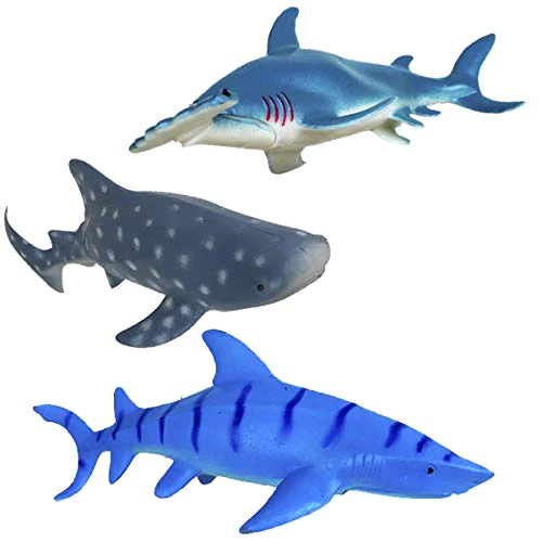 Xplore Toys Shark Toys Figures,Ocean Animals,Plastic Sea Creatures,Kids Gifts,Zoo Animals,Aquatic Educational Toys,6 Piece