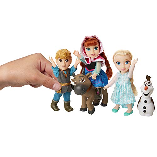 Disney Frozen Deluxe Petite Doll Gift Set - Includes Anna, Elsa, Kristoff, Sven and Olaf! Dolls are Approximately 6 inches Tall