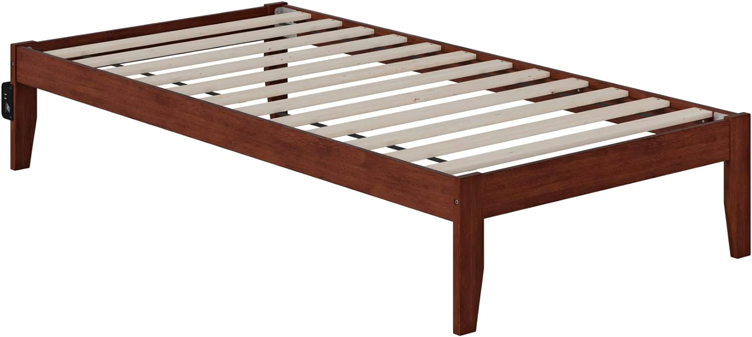 Atlantic Furniture Colorado Solid Wood Twin Bed in Walnut