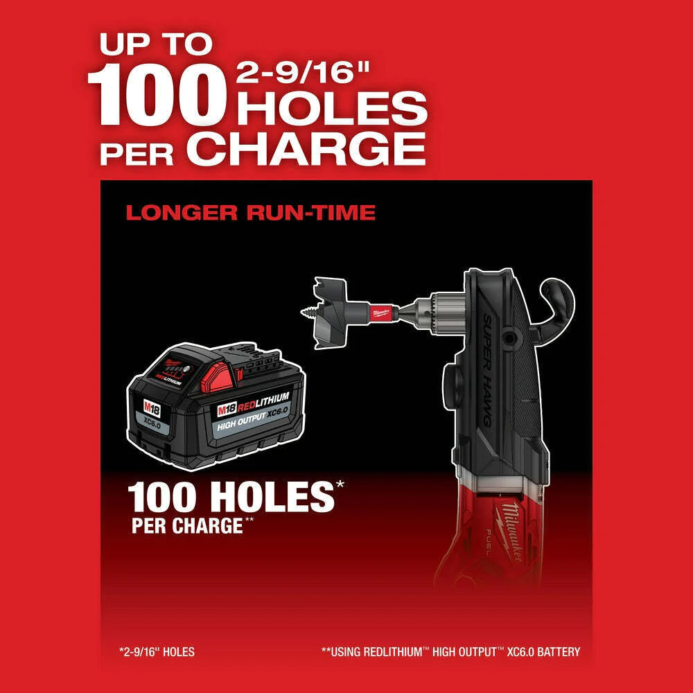 Milwaukee 2809-20 M18 FUEL 18V 1/2 Inch Super Hawg Right Angle Drill - Bare Tool