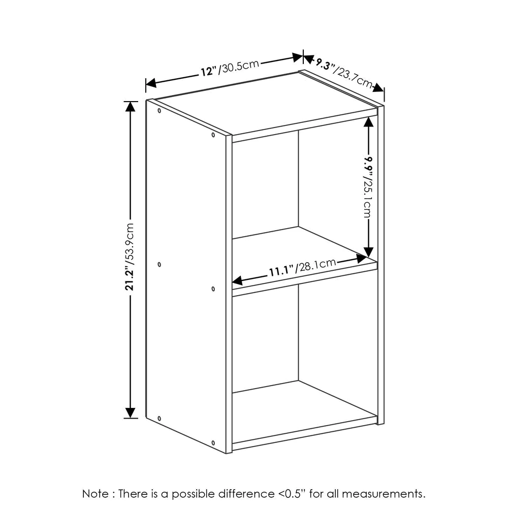 Furinno Pasir 2-Tier Open Shelf Bookcase, Light Blue/White