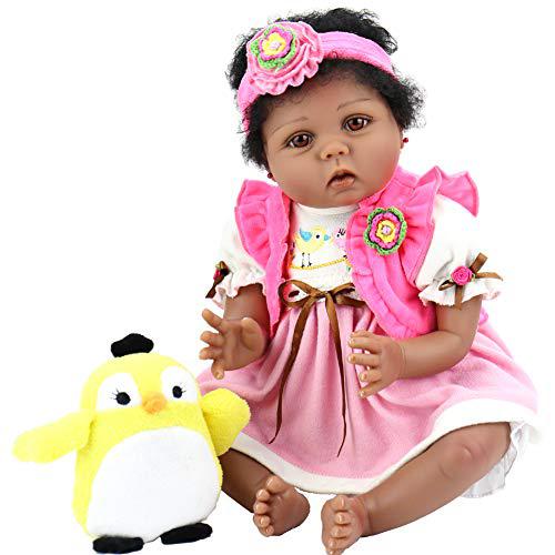 aori reborn baby doll 22 inch realistic african american dolls with sunny bird gift accessories