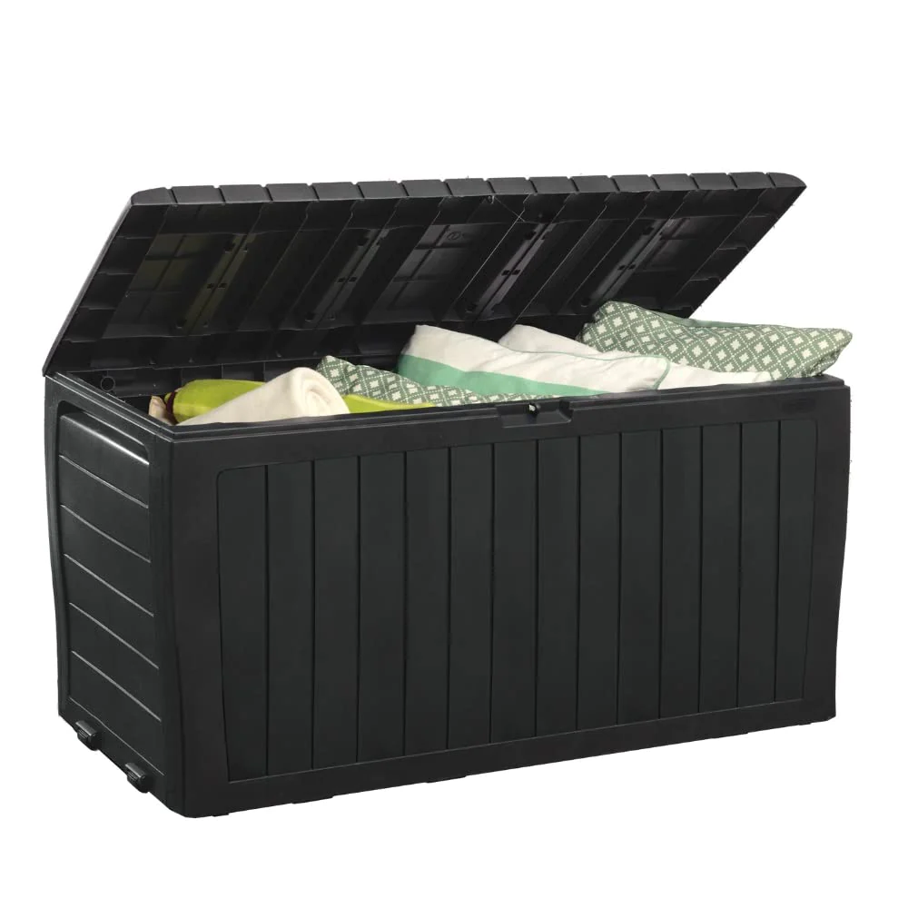 Keter Marvel Plus 71 Gallon Resin Deck Box-Organization and Storage for Patio Furniture Outdoor Cushions, Throw Pillows, Garden