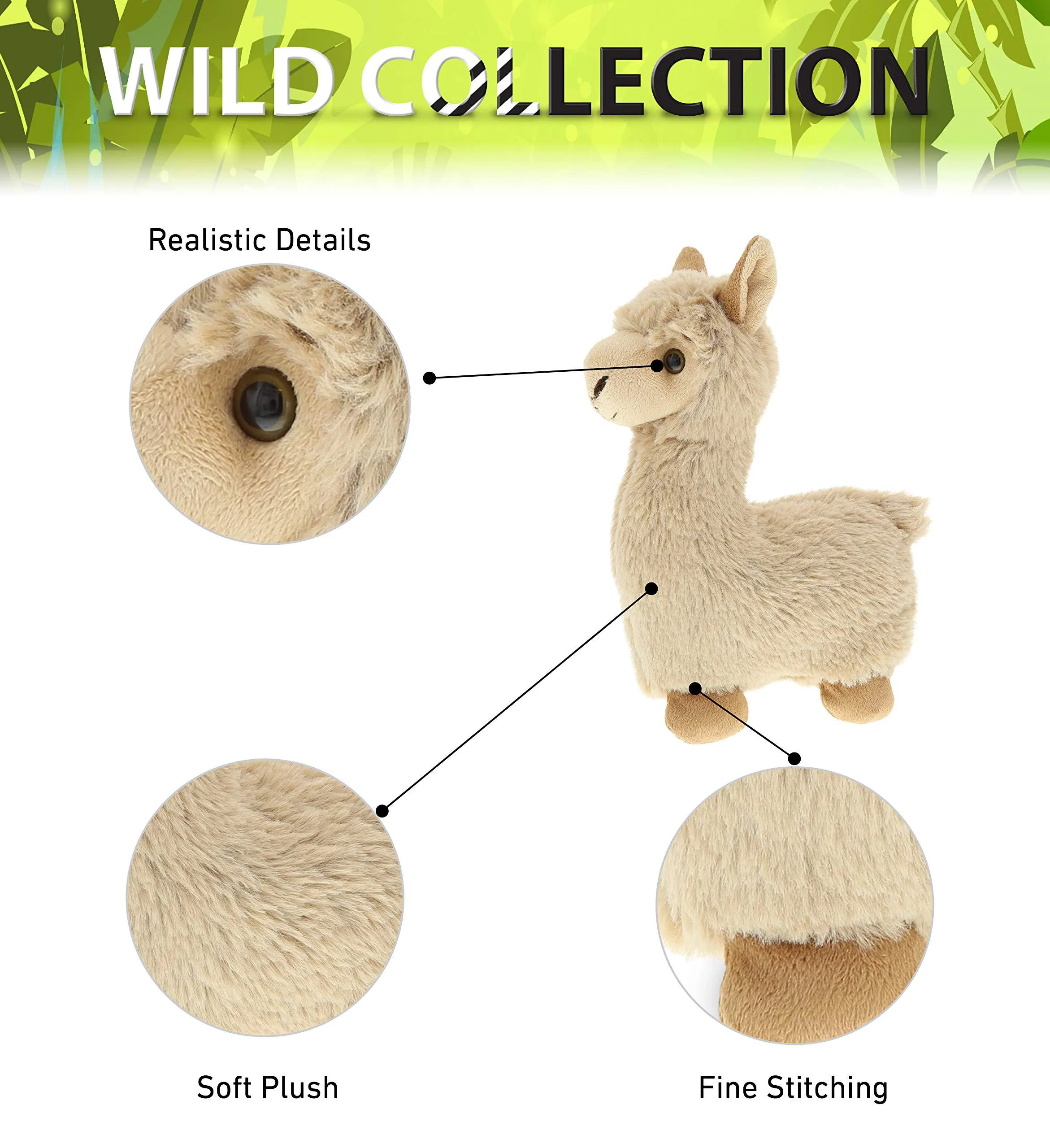 dollibu personalized beige llama stuffed animal plush toy - huggable cuddle soft plush llama gift, cute stuffed animals for g