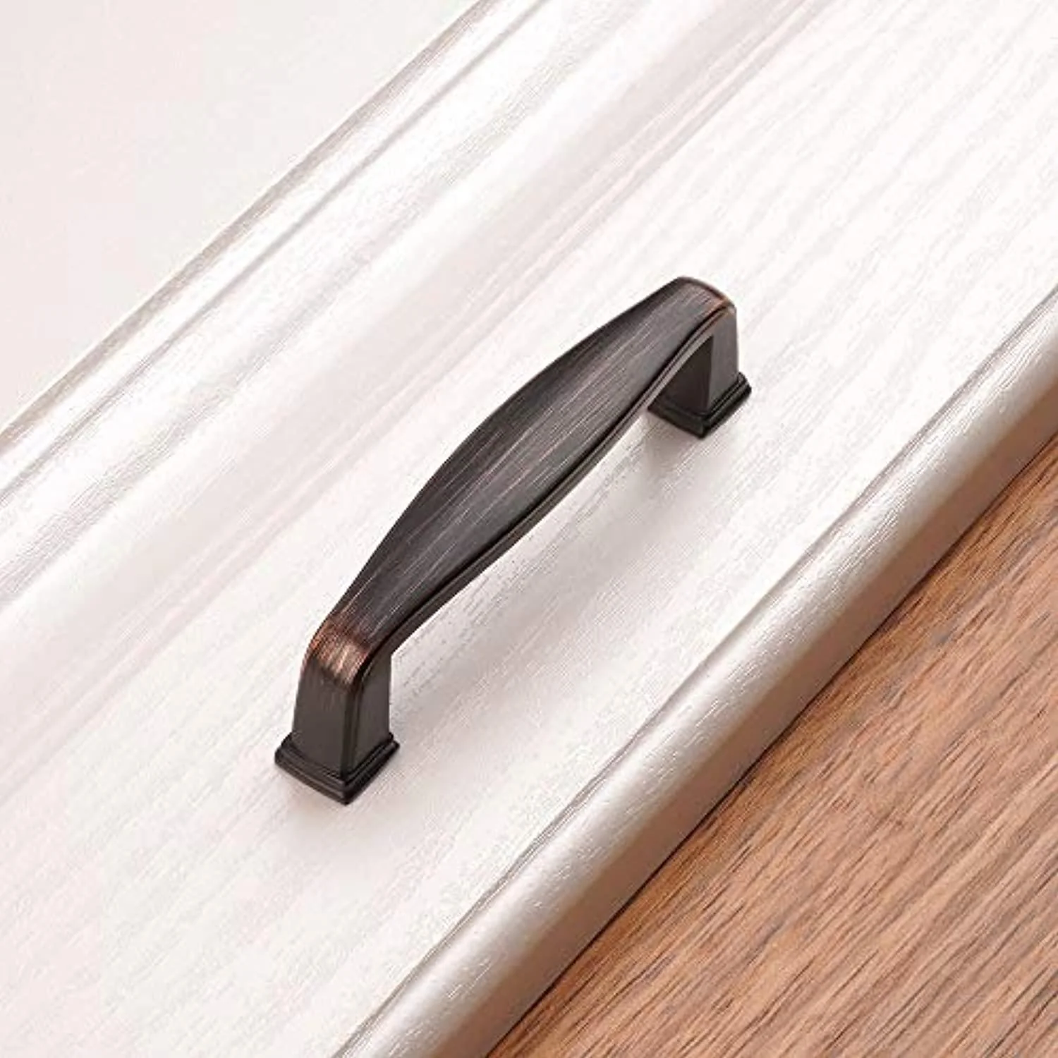 koofizo square foot cabinet arch pull - oil rubbed bronze furniture handle, 3 inch/76mm screw spacing, 10-pack for kitchen cu