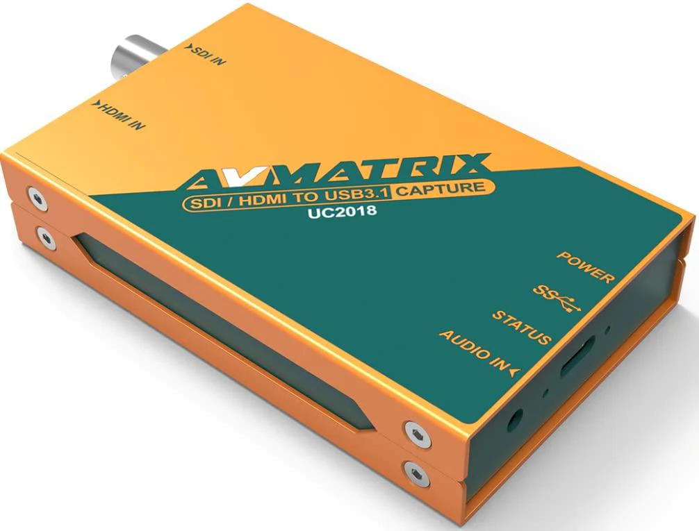 avmatrix uc2018 game sdi/hdmi to usb3.1 gen1(usb3.0) capture cam link card 1080p 60fps live streaming (uc2018)