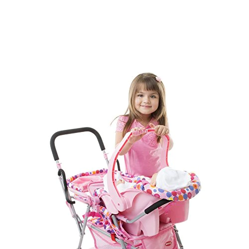 Joovy Toy Car Seat, Doll Accessory, Doll Furniture, Pink Dot