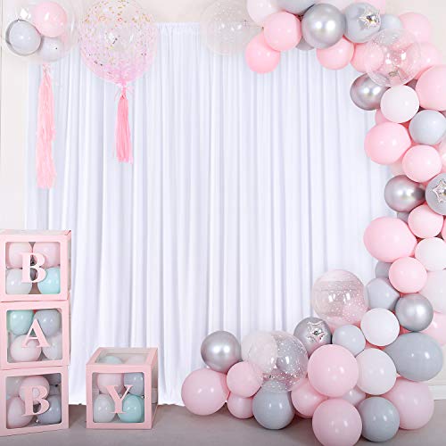 Tao-Ge White Backdrop Curtain For Parties Weddings Baby Shower Birthday White Curtains Backdrop Drapes For Photography Bridal Shower Ph