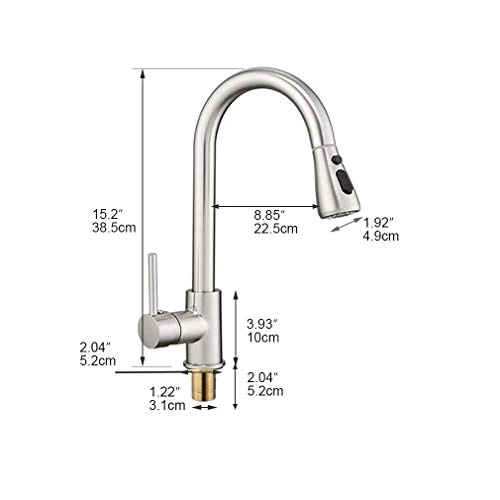 Hoimpro High Arc Matte Black Spring Kitchen Faucet with Pull Down Sprayer, Rv Paint Black Kitchen Sink Faucet with Pull Out Spra