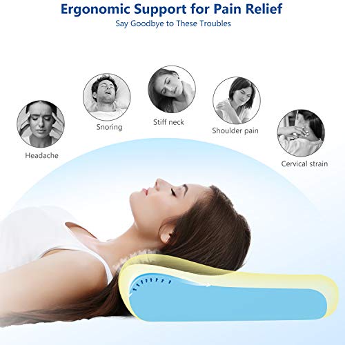 ZAMAT Contour Memory Foam Pillow for Neck Pain Relief, Adjustable Ergonomic Cervical Pillow for Sleeping, Orthopedic Neck Pillow