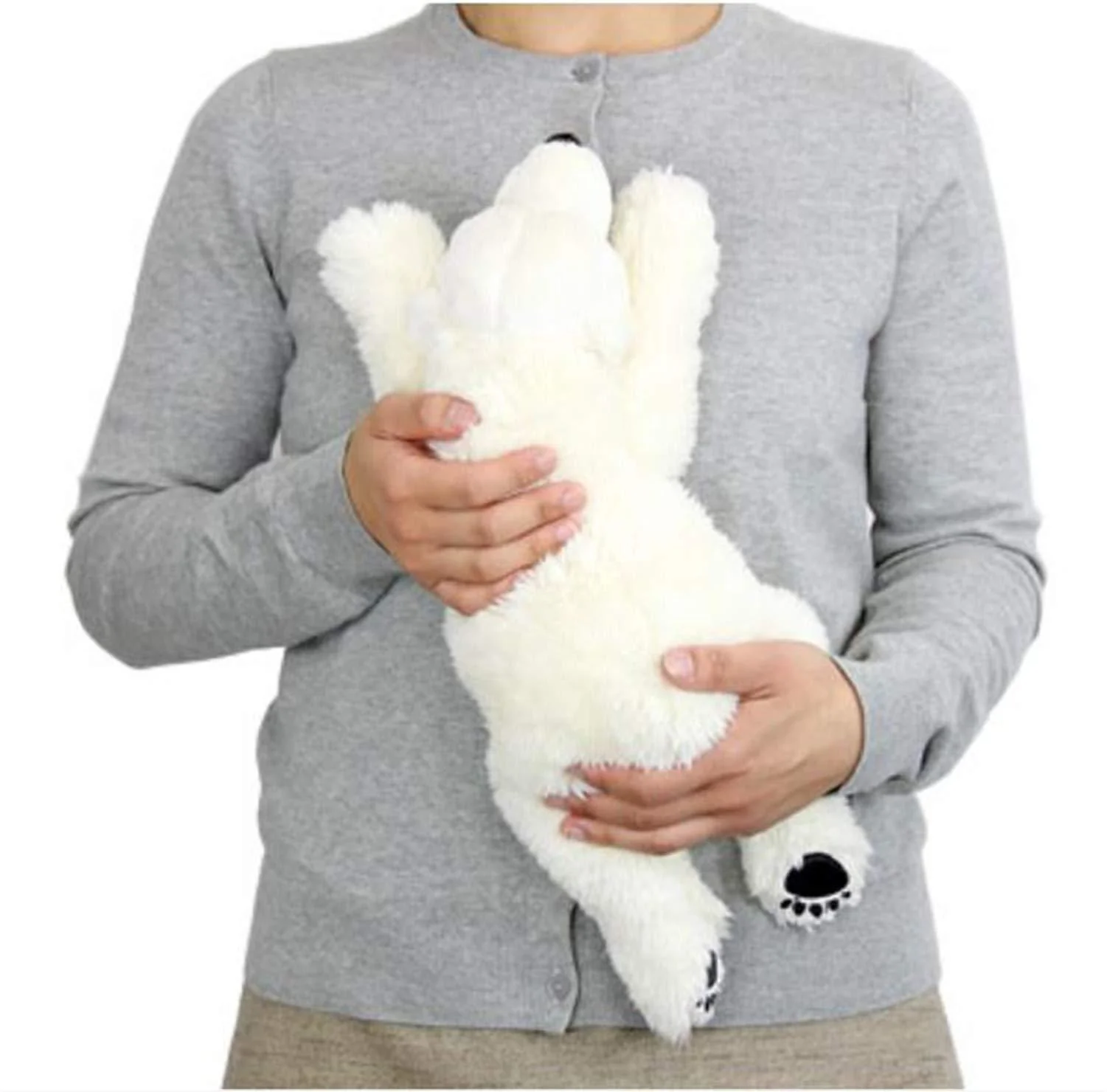 tammyflyfly sleep polar bear plush,cute stuffed animal, plush toy, 14 inches soft toy