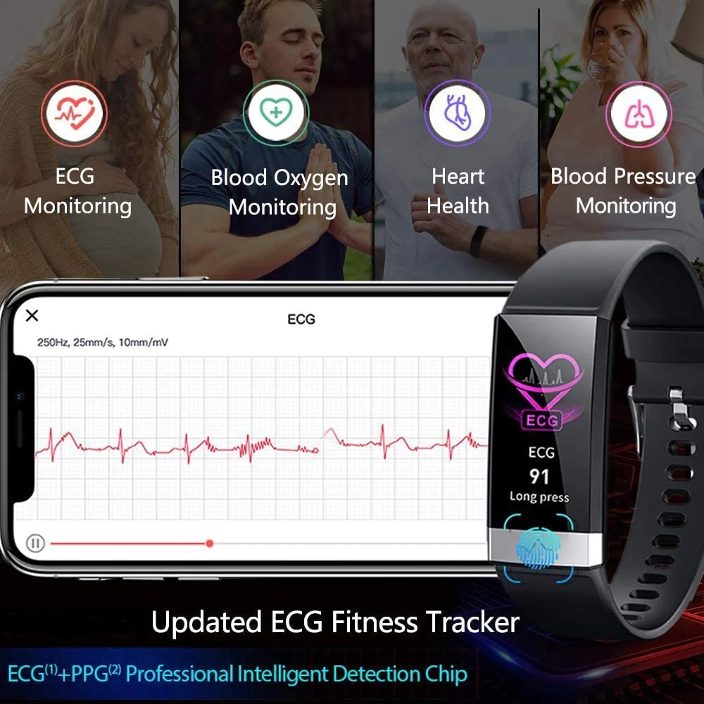 Indigi NEW Universal Sports (Android &a; iOS) TS1 Smartband Watch - 1.14