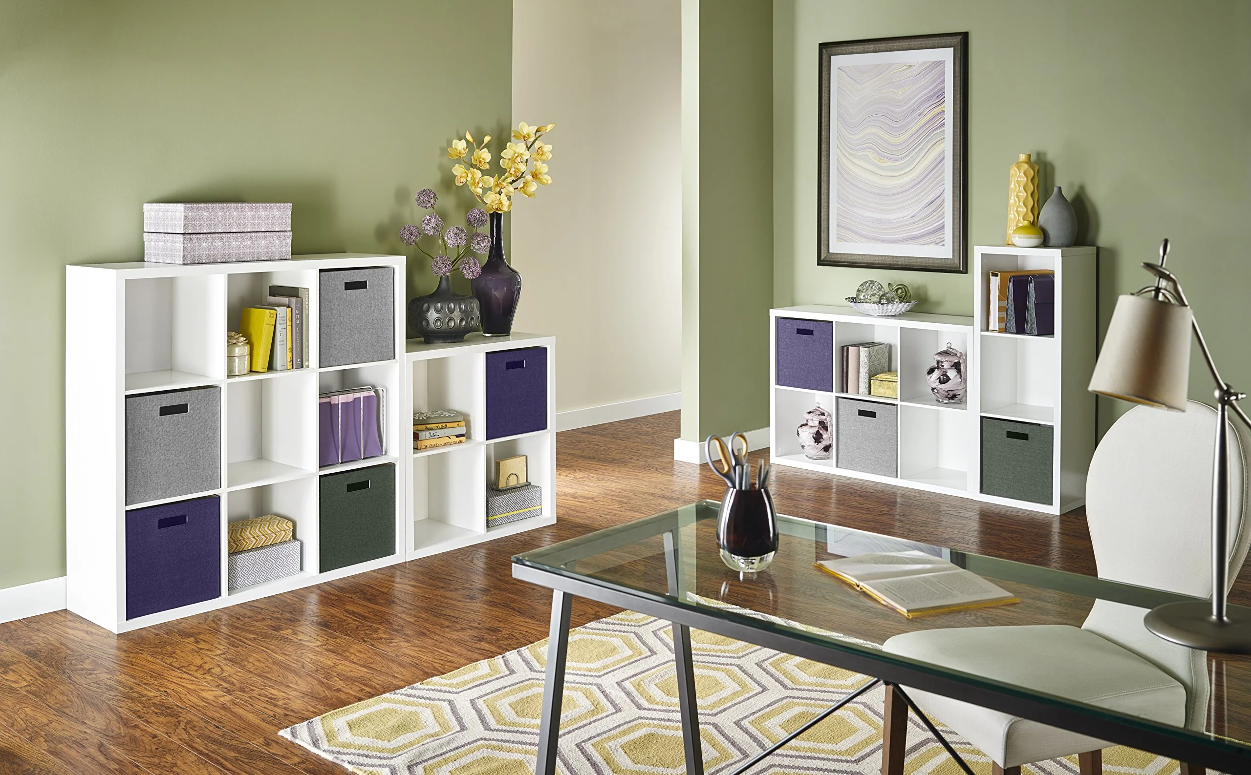 Closetmaid 6 Cube Storage Shelf Organizer Bookshelf With Back Panel, Easy Assembly, Wood, White Finish