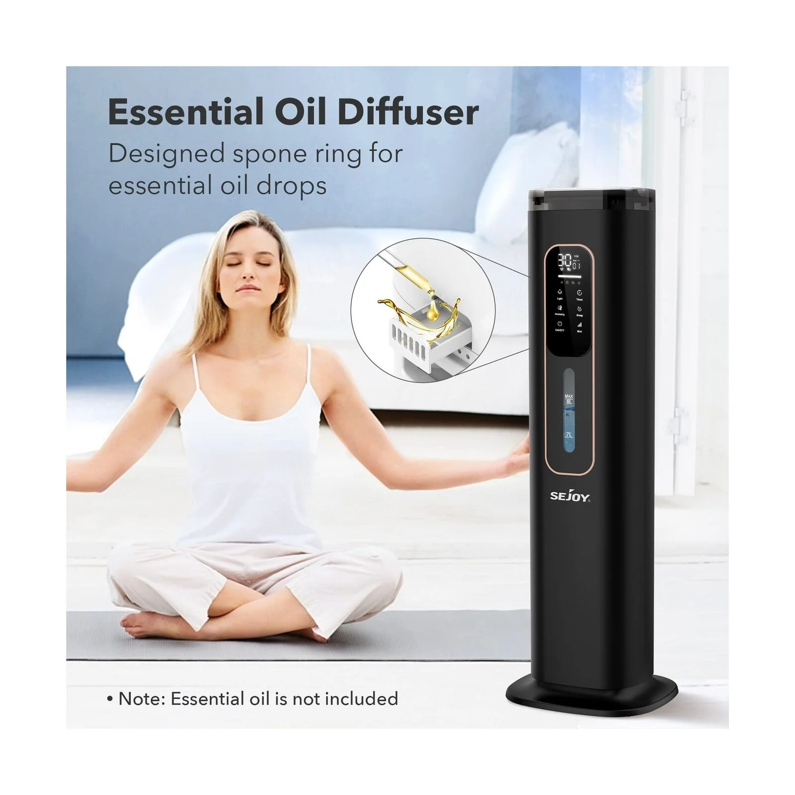 GCP Products 8L Humidifiers For Bedroom Large Room And Baby, Ultrasonic Cool Mist Top Fill...