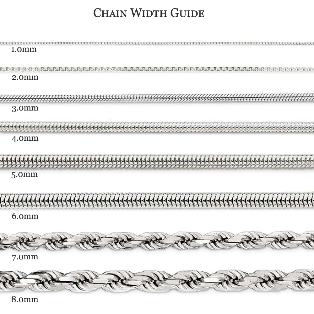 Black Bow Jewelry Company 2.75mm, 14k White Gold, Diamond Cut Solid Rope Chain Anklet, 9 Inch