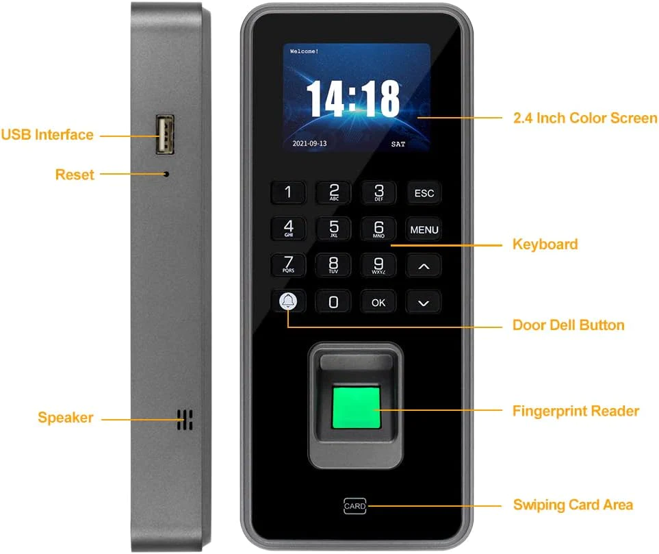 Hena HERNAS Marvelous Fingerprint Access Control RFID Keypad Biometric Access Control System Electronic HERNAS-F01 10K HERNAS-F01 10