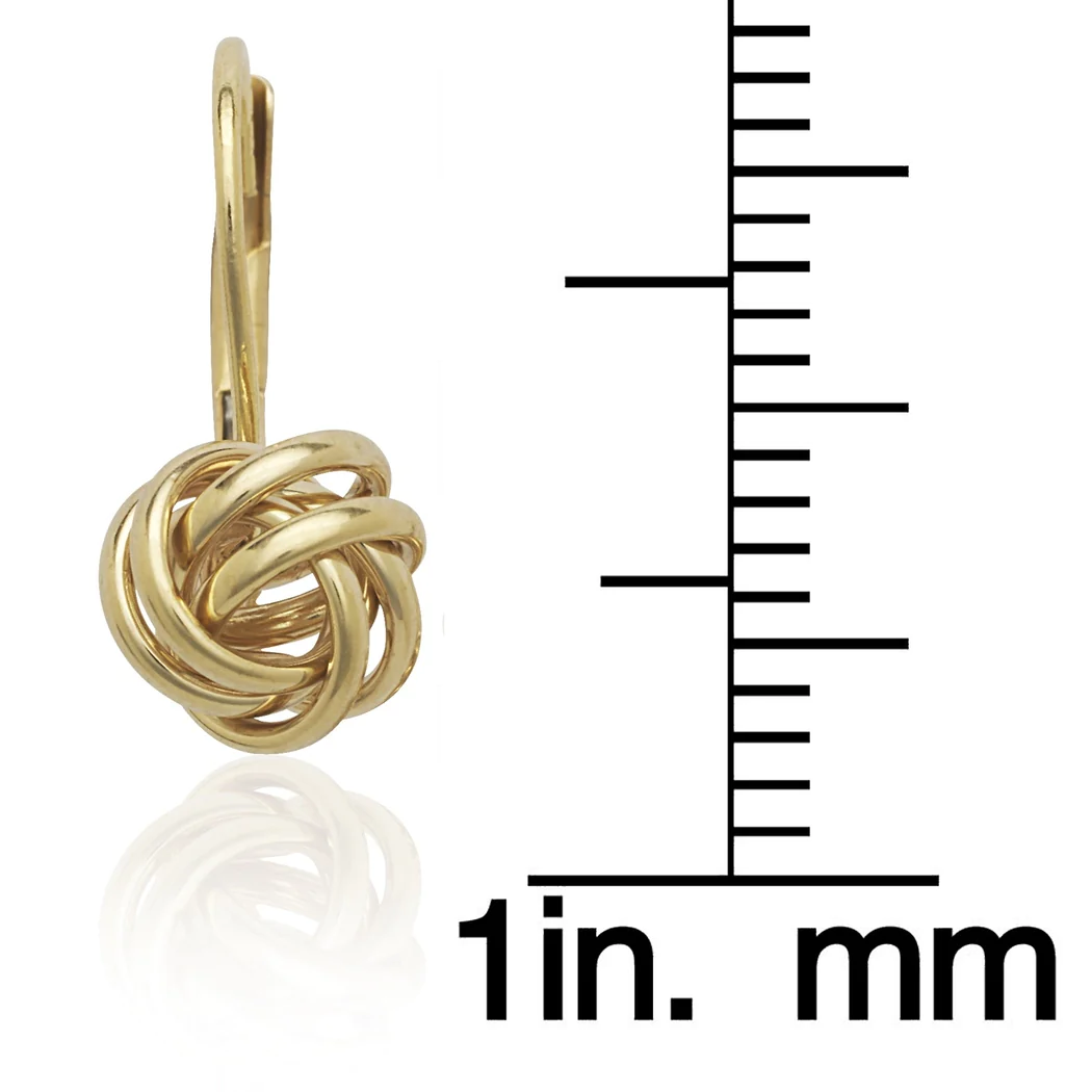 Jewelryweb Solid 14k Yellow Or White Gold Polished Fixed Love-knot Lever-back Earrings (8mm X 15mm)
