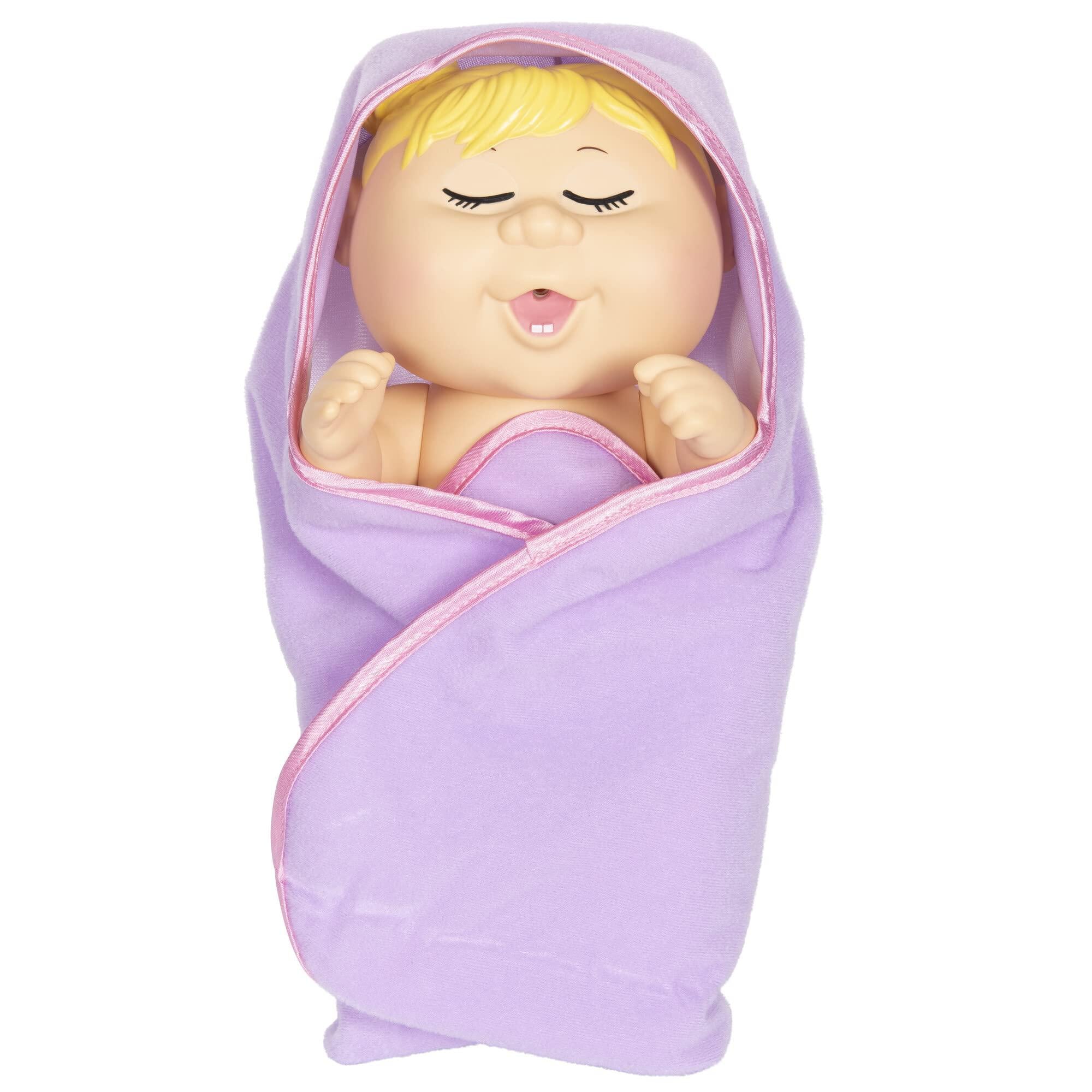 cabbage patch kids newborn surprise baby doll - tiny - eye color reveal - blonde hair - mini birth certificate - toys for kid