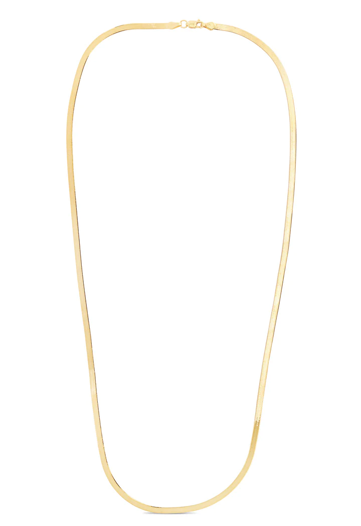 Jewelryweb 14k Yellow Gold 3mm Imperial Herringbone Chain Anklet With Lobster Lock - 10 Inch