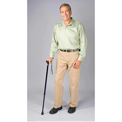 Carex Health Brands Carex Soft Grip Walking Cane - Height Adjustable Cane With Wrist Strap - Latex Free Soft Cushion Handle, Black