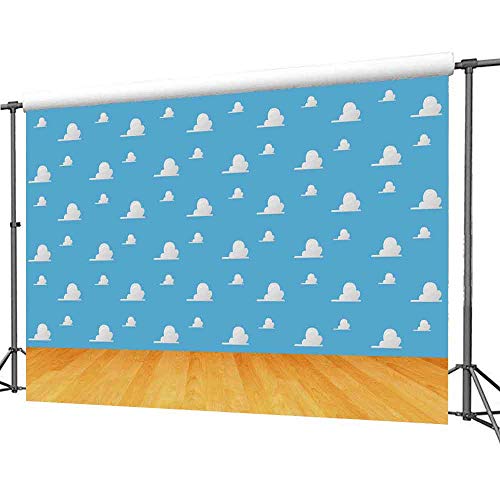 Younger Land Cartoon Cloud Toy Story Backdrop 7x5ft Polyester Kids Birthday Party Boy Baby Shower Photo Background Dessert Table Banner Photo