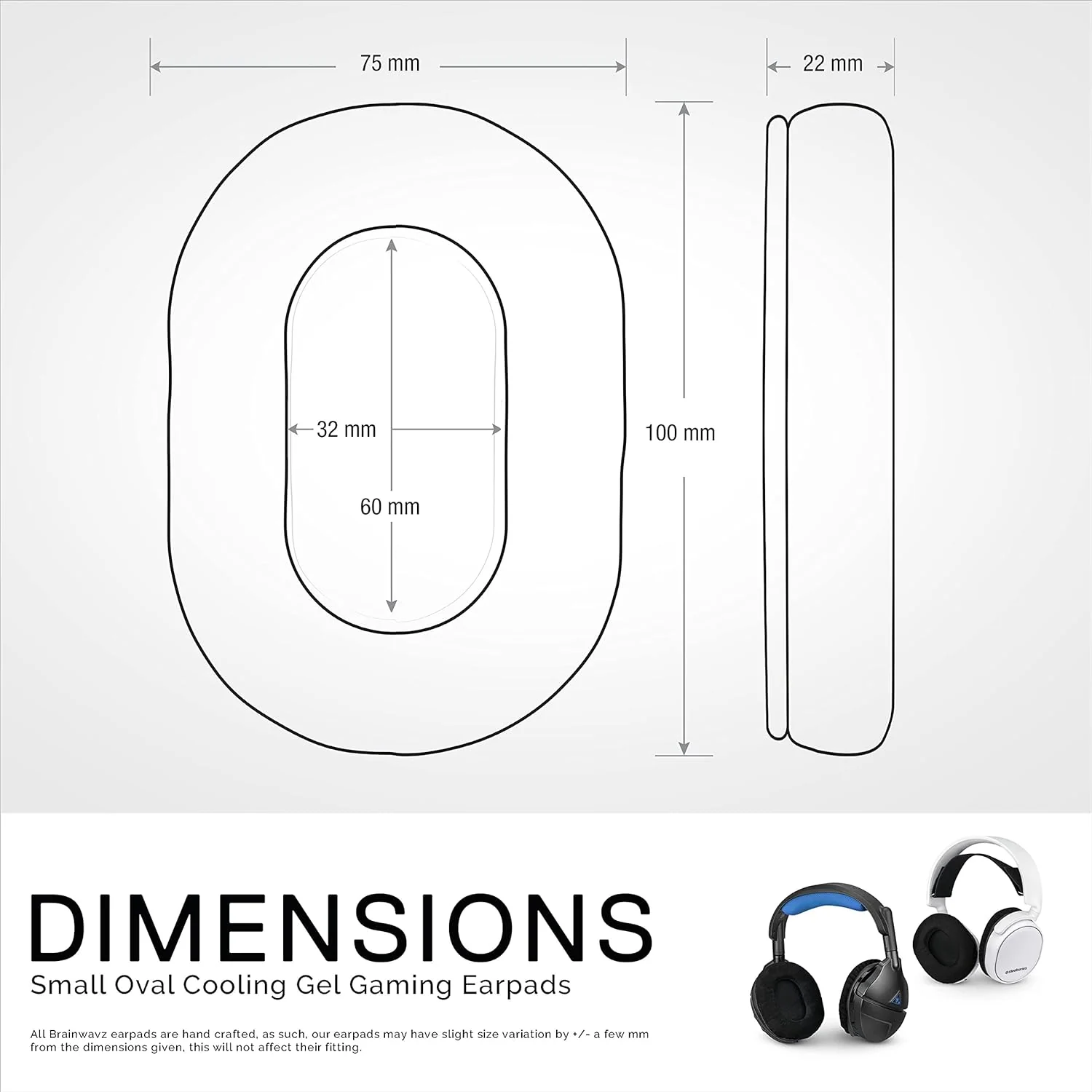 GCP Products Enhanced Gaming Headphone Earpads - Small Oval - Micro Suede R W/ Cooling Gel &a; Memory Foam For Steelseries, Hyperx, Ath-M50X…