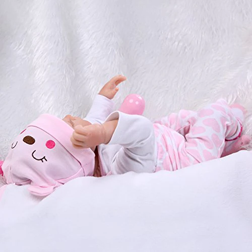 OCSDOLL Reborn Baby Dolls 22 Cute Realistic Soft Silicone Sleeping Baby Dolls Real Newborn Baby Doll Girl with Closed Eyes