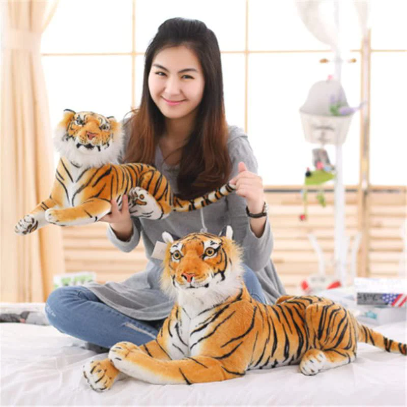 hcsxmy realistic soft stuffed animals plush toy tiger for kids gifts (tail measurement not included) (31.5inch/80cm)