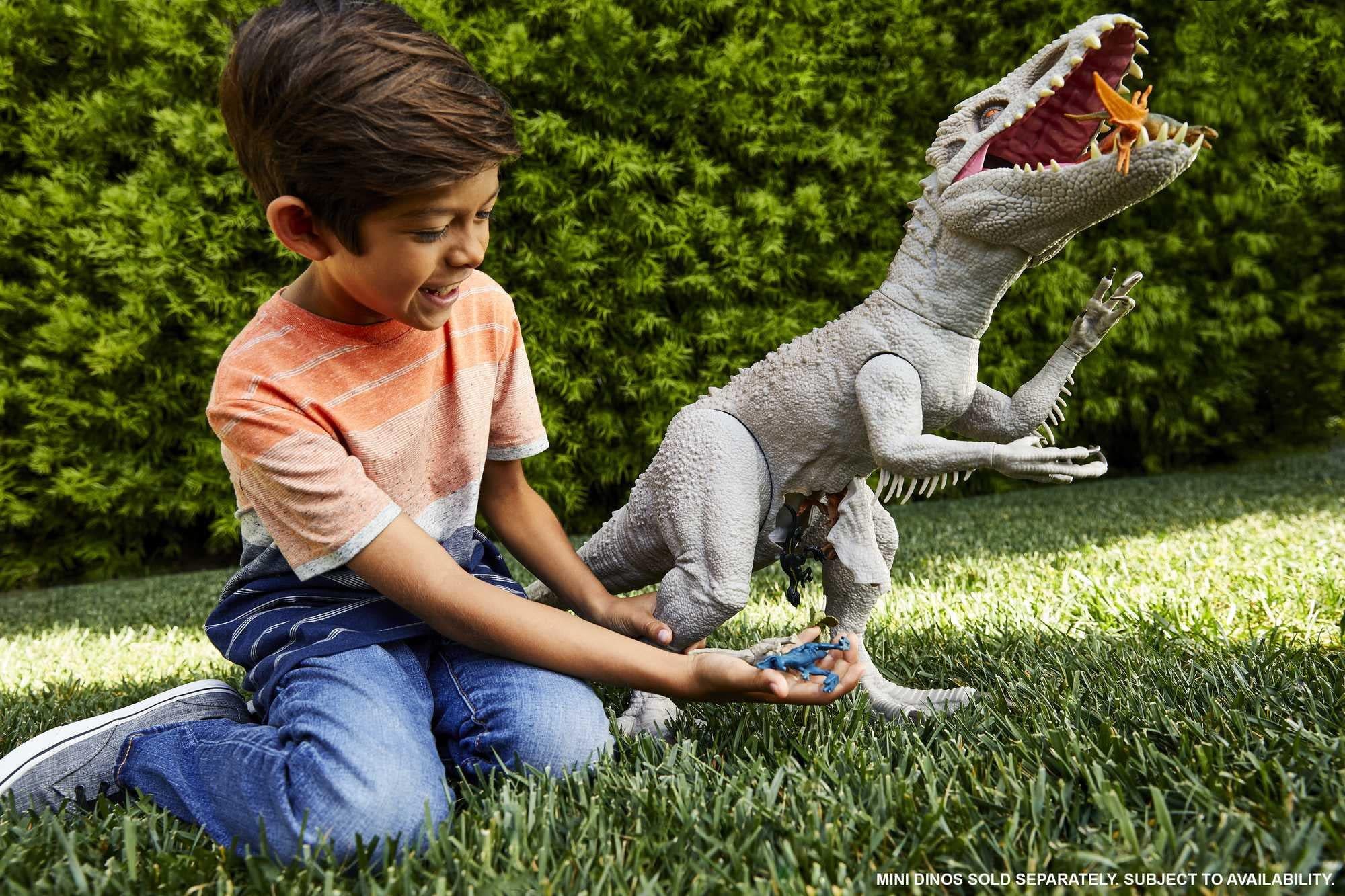 Jurassic World Toys jurassic world camp cretaceous large dinosaur toy, super colossal indominus rex action figure 3.5 feet long with eating featu