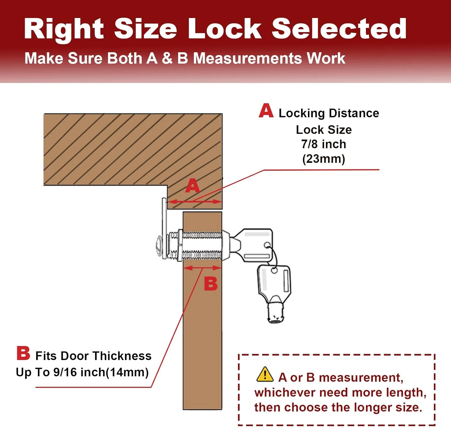 Naissian RV Locks for Storage Door 7/8 Inch, RV Compartment Locks Cam Locks for Camper Travel Trailer Cabinet with Keys 7/8