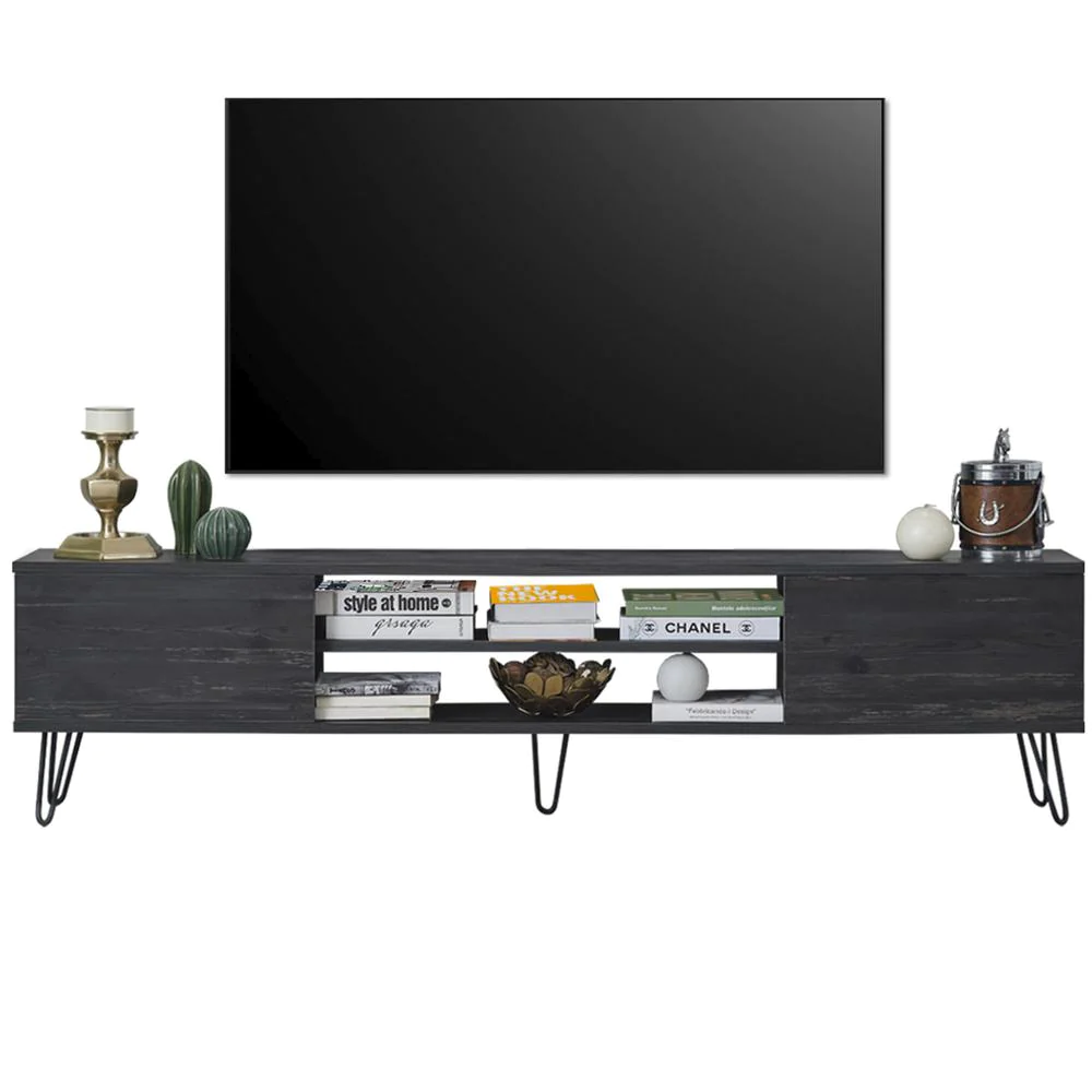 Atelier Mobili The Leader Of The Interchangeable F Entertainment Center - Black TV Stand for 70 inch and 75 inch TVs
