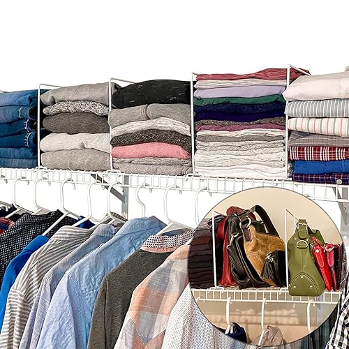 Evelots Wire Shelf Dividers-8 Pack-Closet Storage &a; Organization for Office/Pantry/Garage-Shelf Separator-Easy Clip-No Tool-Plas